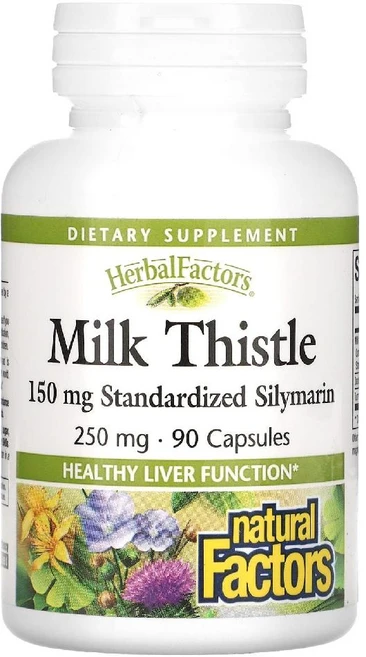 내추럴팩터스 밀크씨슬 250mg 90캡슐 밀크시슬 실리마린 Milk Thistle, 1개, 90정 - 쿠팡