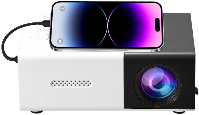 휴대용미니빔프로젝터무선 스마트폰휴대용빔프로젝터1080P 최대 150인치 빔 프로젝터, 블랙