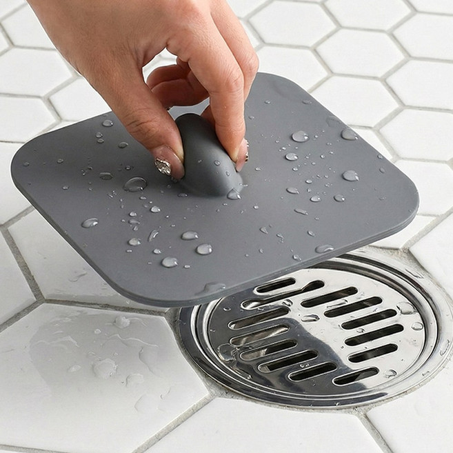 켈리미 배수구 커버 덮개 패드 화장실 욕실 싱크대 하수구 악취 냄새 차단, 그레이