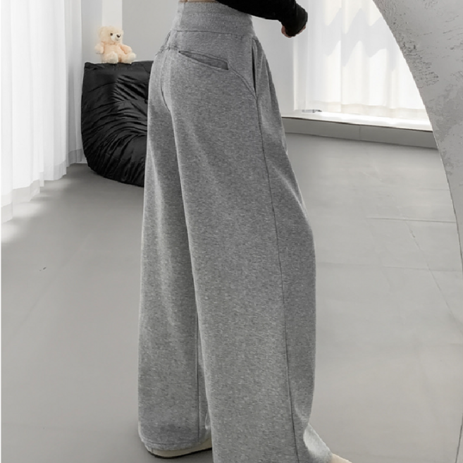 샤일리 여성 캐주얼 하이웨스트 와이드 트레이닝 밴딩 팬츠 빅사이즈까지