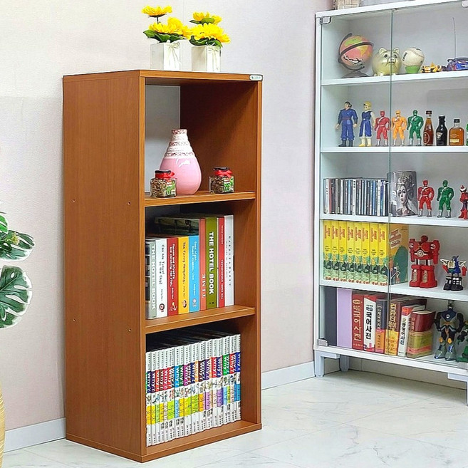 드림퍼니처 넉넉한1036 깊이40cm A4화일 3단 책장 공간박스 틈새장 LP수납장 피규어 장식장 진열장 다용도 수납장 소품 정리함, 넉넉한1036 깊이40cm가로50cm3단책장 체리