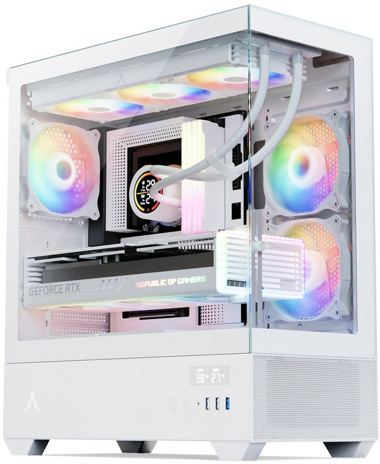 앱코 U30P 마린+ 미들타워 케이스 실시간 온도 디스플레이, 앱코 U30P 마린디스플레이 화이트 PC 케이스