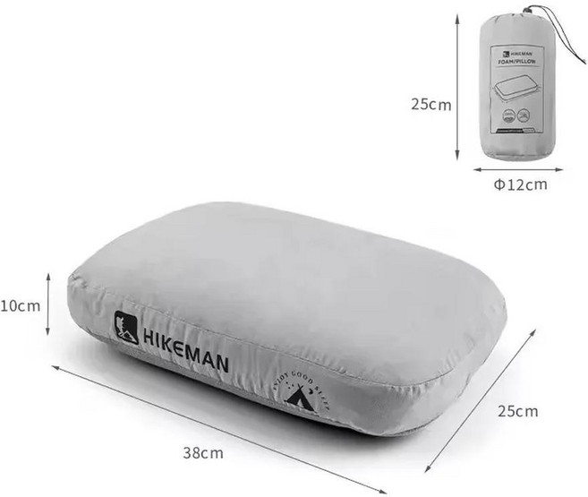 야외 캠핑 메모리 폼 여행 경추 베개 휴대용 점심 휴식, Gray, 1개