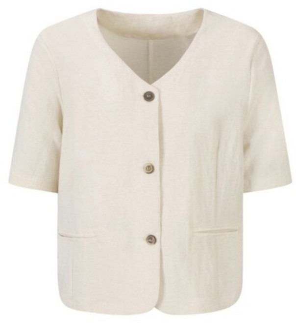 [이사베이(본사)] [이사베이] 린넨 혼방 쓰리 버튼 반팔 자켓 (VIJAF2148)