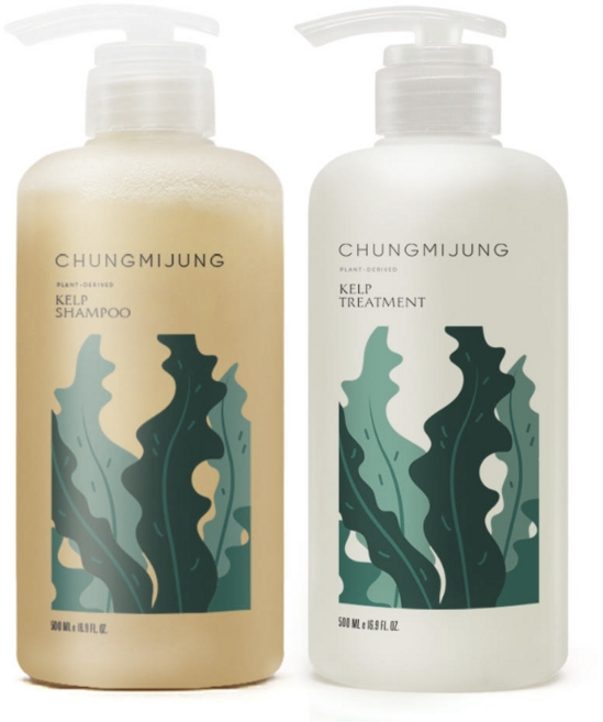 청미정 천연 다시마 샴푸 and 다시마 트리트먼트 세트 II 청미정 샴푸 트리트먼트, 2개, 500ml