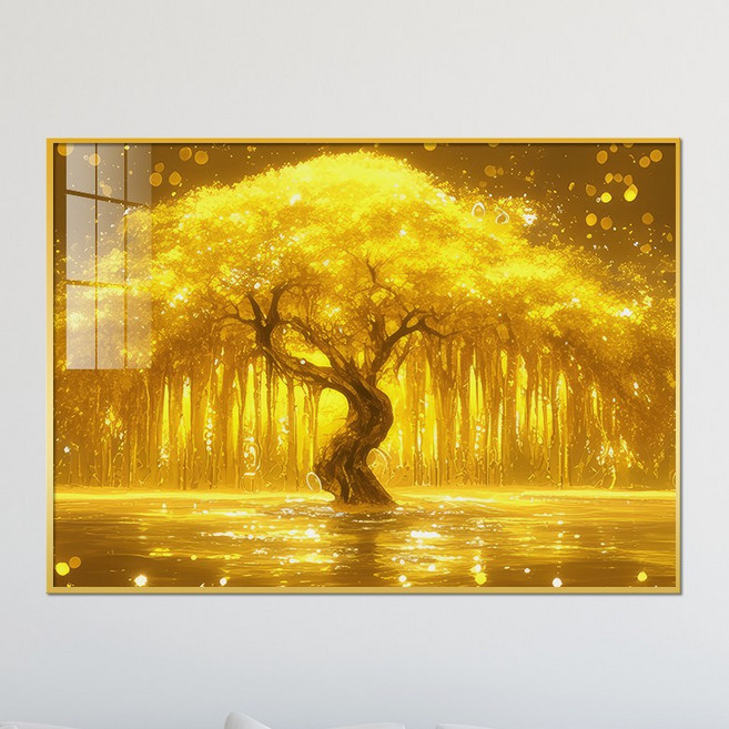아트블루 집 안에 걸어두면 금전운이 들어오는 황금나무와 떨어지는 황금빛 풍수 액자, 7_황금나무와 떨어지는 황금빛G, 골드메탈