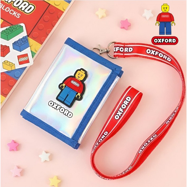 옥스포드 초등학생 목걸이 지갑 어린이 카드지갑 동전지갑 3단 벨크로 OXFORD