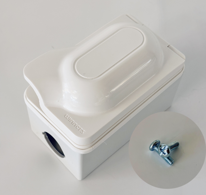 PVC 노출박스 + 방우 2구 콘센트 세트 피스 포함 전기 콘센트 방우형 배전함 콘센트함, 1개