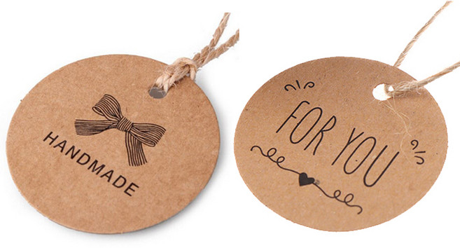 크라프트지 핸드메이드 태그 50개 100개 1세트 감성 선물 수제품 답례품 포장, FORYOU 100개