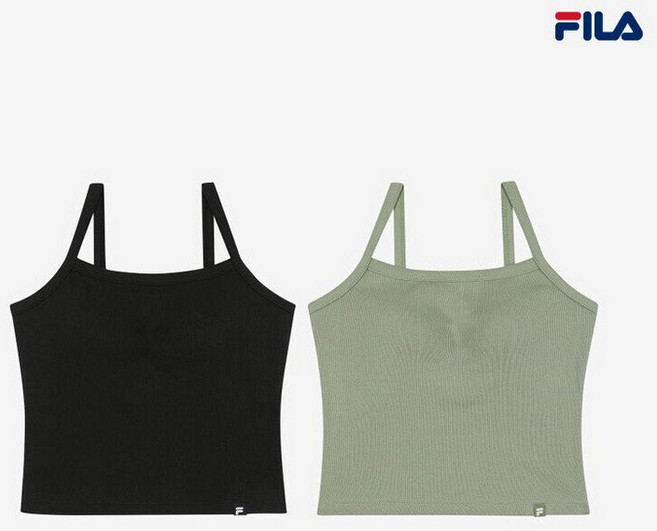 휠라 언더웨어 휠라 몰드 부착형 골지 미들 브라탑 2종 택 (FI4ITG2101F_2SKU)