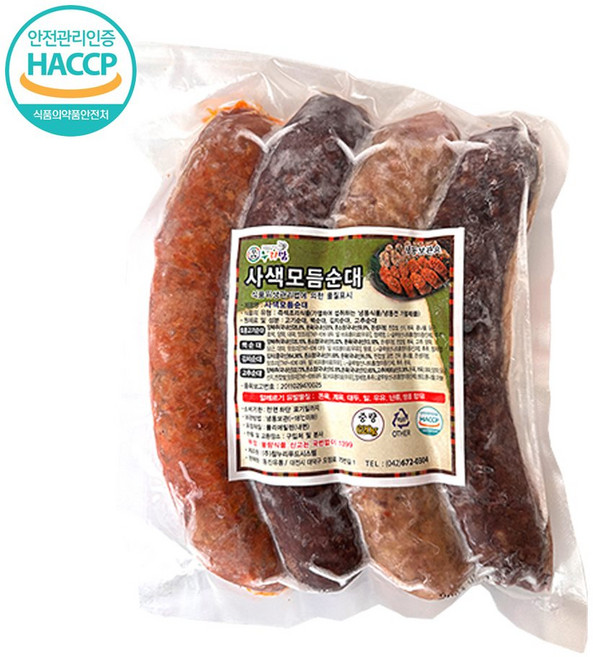 참누리푸드시스템 전통 토종 모듬 순대 4 색 620g 1박스 26개식자재 업소용 식재료 식당용 대용량 단체 급식용, 1g, 1개