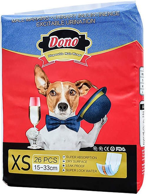 도노 강아지 수컷 매너패드 블루진 XS 26매, 초소형, 26개입, 1개