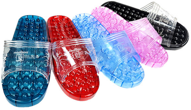 물바로 욕실슬리퍼 남여공용 트임 지압 화장실 욕실화 성인용, 레드, 1개