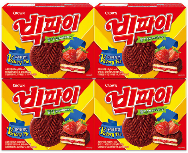 크라운 빅파이 딸기, 4개, 324g