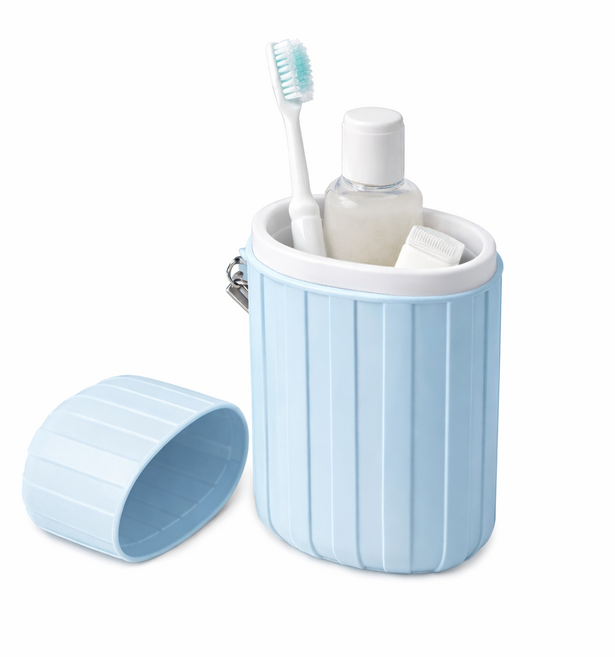 휴대용 칫솔 케이스 캡슐형 여행용 양치통 보관함, 블루, 1개