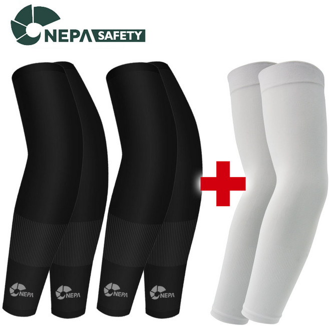 [쿨토시 세트] 네파 쿨토시 2개+엠리밋 팔토시 1개, D:네파 블랙 2 + 아쿠아엑스엠리밋 화이트 1