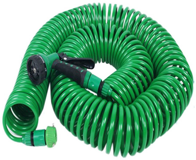 물호스 베란다 물분사기 스프레이건 코일 정원 세차 원예 청소 물호수efg597, 15m