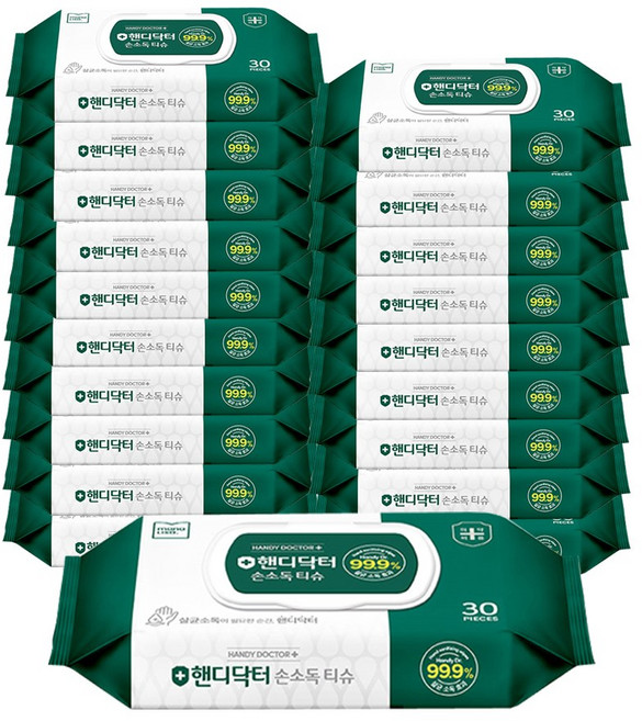 모나리자 에탄올 핸디닥터 손소독티슈, 30매, 20개