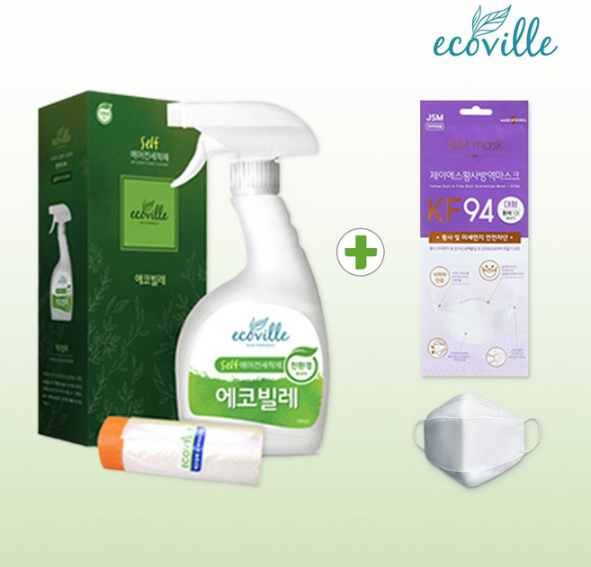 친환경 에어컨 셀프 세척제 청소제 에코빌레 500ml 에어컨청소 세정제, 3개