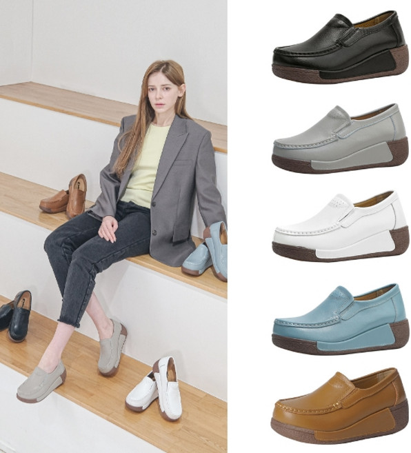 OLLIE 올리 소가죽 제인 컴포트슈즈 6cm(OL-S01)