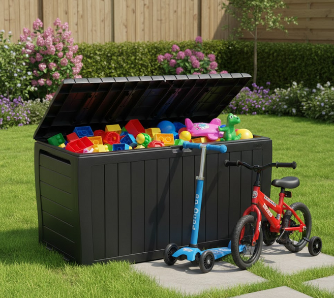 케터 마블 플러스 야외용 다용도 보관함 270리터 / 유치원 놀이방 베란다 / 코스트코, 1개, 다크그레이