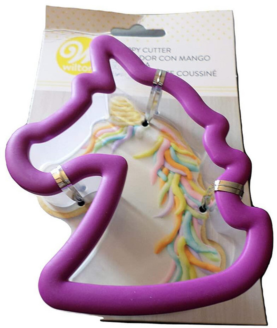Wilton Grippy 플라스틱 유니콘 쿠키 커터 - 너비 8.9cm(3.5인치) x 높이 10.8cm(4.25인치)
