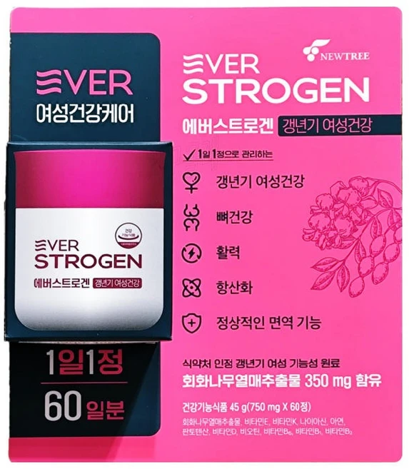 에버스트로겐 갱년기 여성건강 60정, 1개 - 쿠팡