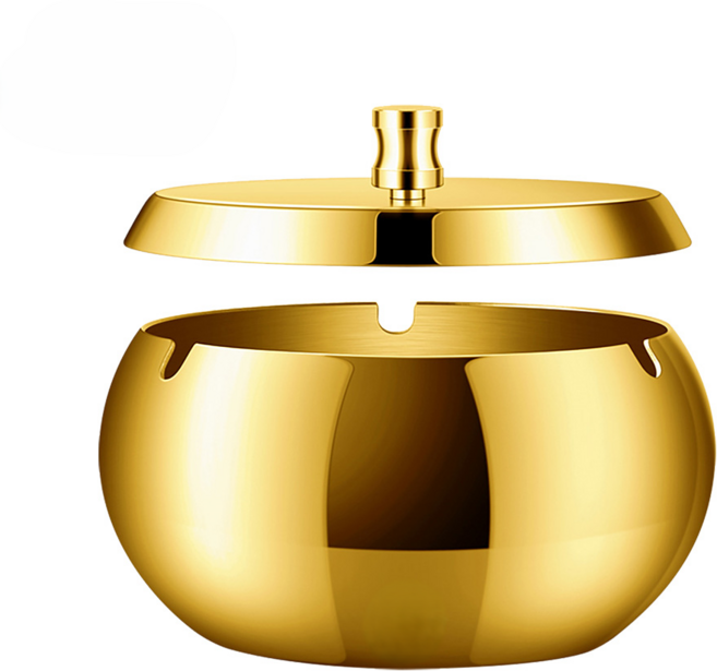 일이공팔 냄새꾹 스테인레스 티타늄 냄새차단 담배 재떨이 단지형, 1개, 골드