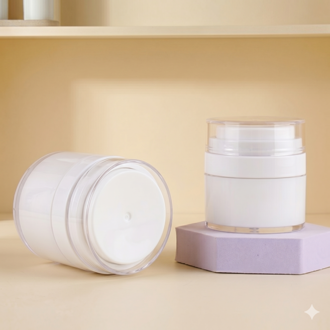 에어리스 펌핑 용기 진공 펌프 공병 2개 1세트, 1개, 모던 화이트