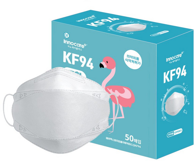 이노케어플러스 황사방역 마스크 중형 KF94, 50매입, 1개, 화이트