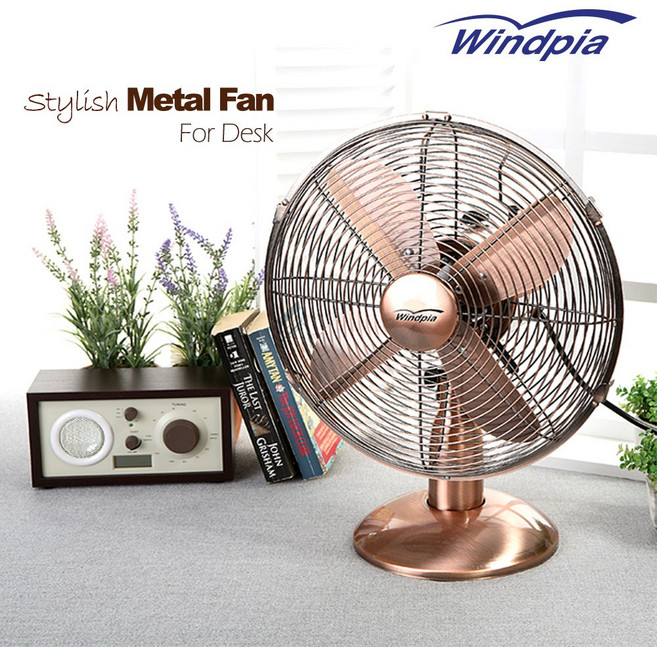 윈드피아 30cm 메탈선풍기 WF-1200 골드 탁상용엔틱선풍기