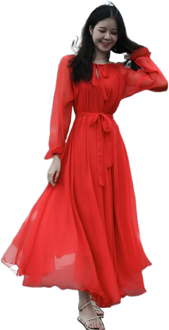 셀럽당 원피스 여름 쉬폰 롱스커트 해변 바캉스 스커트H01977