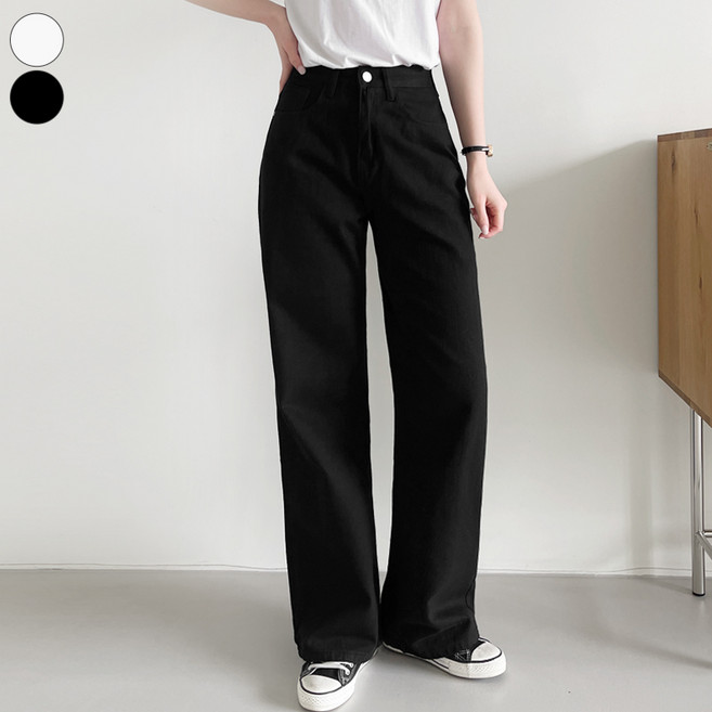 바비팩토리 여성용 2단기장!! 숏/롱 코튼 베이직 일자 와이드 팬츠 키작녀/키큰녀 바지 면바지