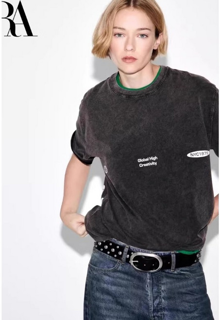 ZARA 자라 루즈핏 워싱 티셔츠 5643823 5643/823