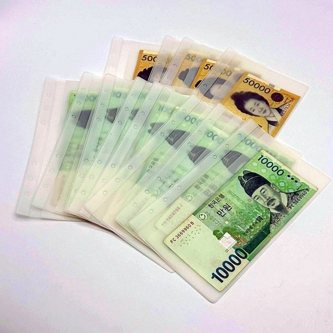 A6 6공다이어리속지 바인더 현금생활 저축 챌린지 머니포켓 10장-1SET, 1개, 10매입