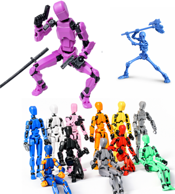 토이모션 구체관절 액션 피규어 12종 360도 가동 조립형 디오라마, 1세트, 혼합색생, 14cm