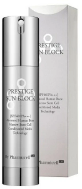 바이 파미셀 랩 프레스티지 선 블록 50g/자외선 차단/주름/미백/세럼/백탁 NO/줄기세포배양액 리포좀/SPF40/PAA+++, 1개, 50ml - 쿠팡