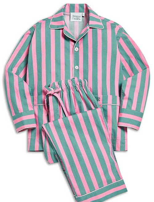 韓國 Snappy Cuddle 睡衣套組（粉色條紋）柔軟親膚 舒適透氣 簡約時尚