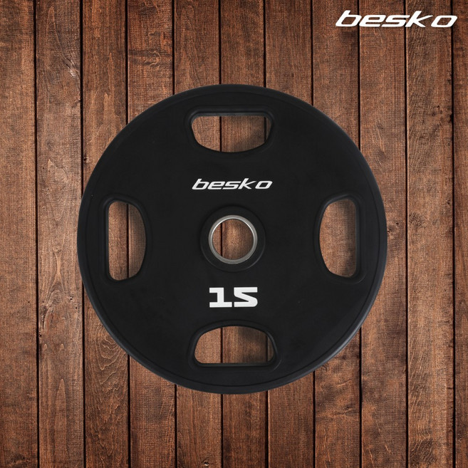 아리프 TPU 4홀 중량 우레탄원판 15kg 2개세트 홈트, 1세트