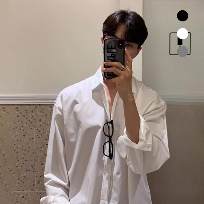 남성용 베이직와이 셔츠 링클프리 긴팔 캐주얼남방 일반핏 남자 정장 와이셔츠 3color
