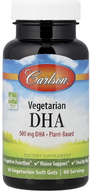 칼슨 식물성 DHA 500mg 베지 소프트젤 60정, Carlson 칼슨, 채식주의자 DHA, 500mg,, 1개 - 쿠팡