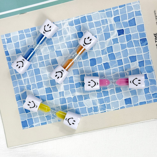 베노아르 양치 모래 시계 어린이집 아이 유치원 덴탈 3분 타이머, 노랑