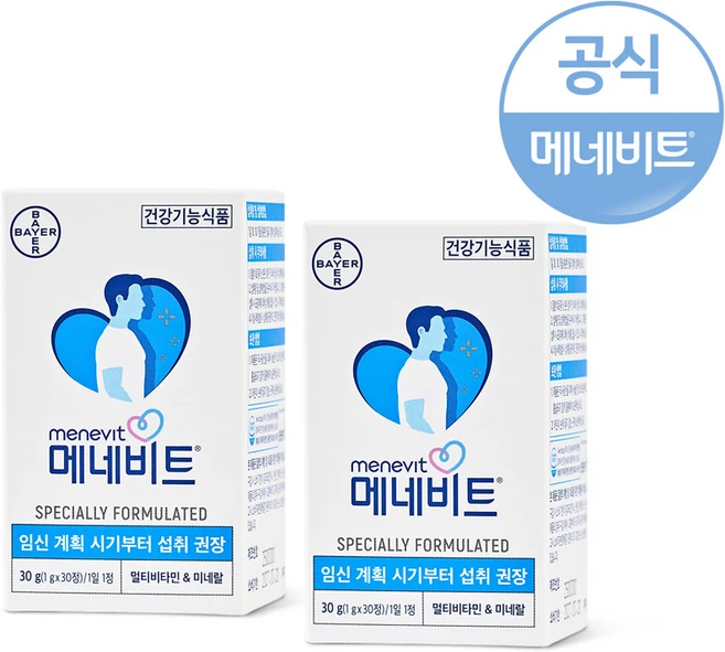 메네비트 남성용 임신준비 멀티 비타민 30g, 30정, 2개 - 쿠팡