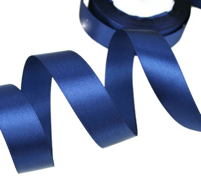 25 yards/roll 25mm넓은 단 하나 측면 사틴 리본 직물 장식 선물 크리스마스 리본 결혼식 꽃 바구니 장식, 1개, 2275cm, dark blue