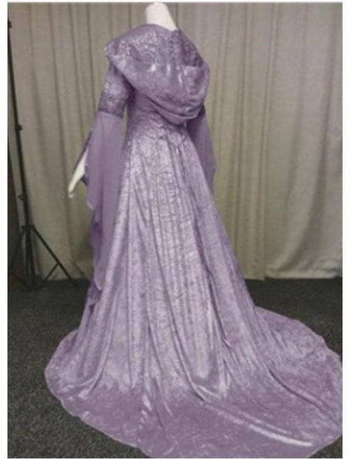 連衣裙 束腰連衣裙 中世紀復古風連帽服裝