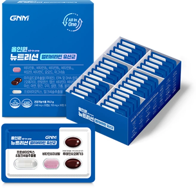 GNM 올인원 뉴트리션 멀티비타민 유산균, 1개, 30회분 - 쿠팡