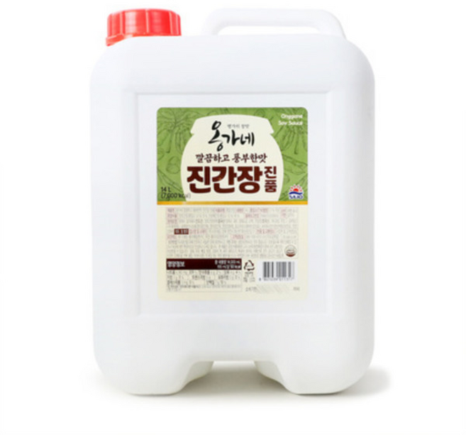 옹가네 진간장진품 /해표-식당용 대용량 말통 업소용 양념류 식자재 양조간장, 1개, 14L