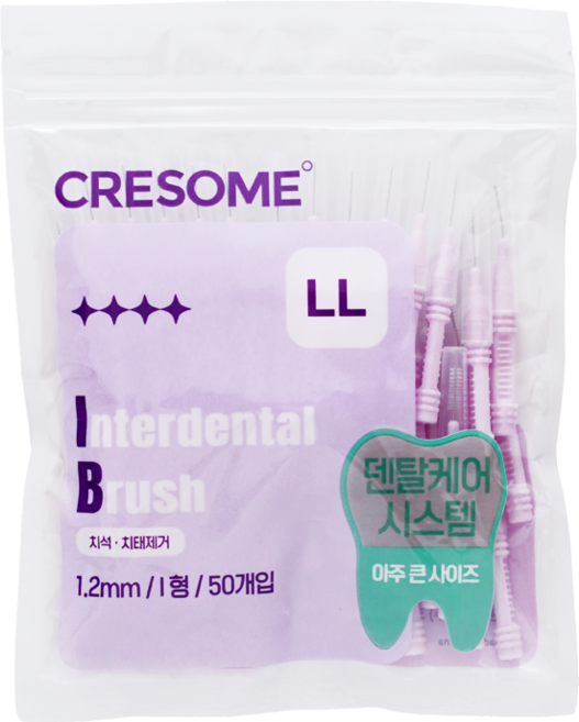 크리썸 휴대용 치간칫솔 대용량 치석제거 I타입, 1세트, 50개입, 1.2mm
