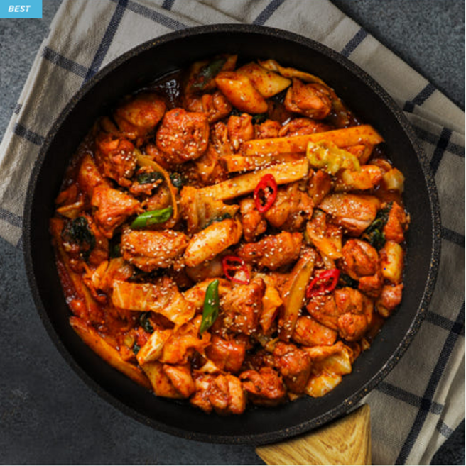 춘천닭갈비 택배 홈파티 캠핑요리 밀키트 국내산 닭다리살 철판닭갈비, 야채닭갈비1kg+야채700g+우동사리