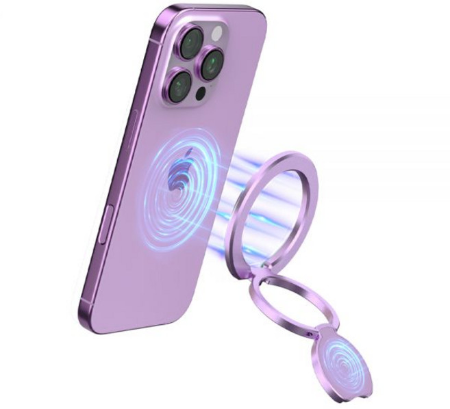 멜리언스 듀얼 마그네틱 맥세이프 링홀더 프로 핸드폰 자석거치대 그립 스마트 톡, 핑크, 1개